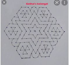 an image of a snowflake made out of lines and dots with the caption gotahi's koalangai