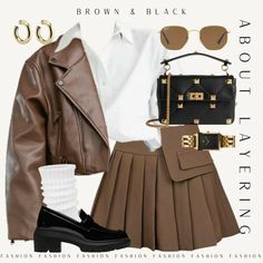 Library Chic, Chic Look, Brown Leather Jacket, Looks Chic, Black Leather Jacket, Inspiration Mode