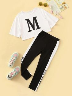 Side Leggings, Leggings Set, Graphic Top