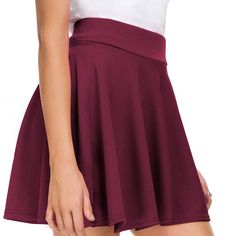 Super Cute And Soft Worn Once But Still Has Tags On Perfect Condition, Good For A Costume *Got Off Amazon Casual Burgundy Summer Skirt, Spring Burgundy Mini Skirt, Casual Burgundy Mini Skirt For Spring, Casual Burgundy Lined Skirt, Emo Girl Outfits, Black Velvet Shorts, Flared Skater Skirt, Punk Jacket, Dancing Party