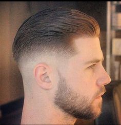 Haircut And Beard, Mens Hairstyles Fade, Mens Hairstyles Thick Hair, Mens Fade, Men Haircut Styles, Bald Fade, Slicked Back Hair, Mens Haircuts Fade, Corte De Cabelo Masculino