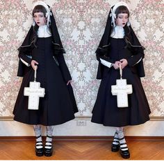 Goth Nun, Nun Design, Nun Fashion, Goth Doll, Rococo Fashion, Classic Lolita, Fashion Inspiration Board