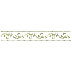 a green and white wallpaper border with scrolls