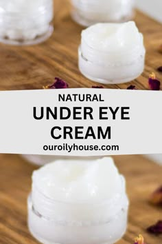 Learn how to make a homemade natural eye cream to reduce wrinkles, puffiness, dark circles, and tighten skin. Homemade Natural Beauty Products, Natural Diy Skin Care, Diy Beauty Products, Natural Eye Cream, Diy Eye Cream, Face Wrinkles, Natural Diy, Best Essential Oils, Skin Care Recipes