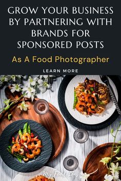 the cover of grow your business by participating with sponsored posts as a food photographer