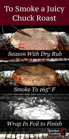 Baked Meats, Smoker Cooking Recipes, Smoker Recipes Electric, Traeger Cooking, Smoked Chuck Roast, Bbq Foods, Chuck Roast Recipes, Traeger Grill Recipes, Beach Recipes