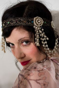 Flapper Headpiece, 1920s Headpiece, Flapper Costume, Flapper Style, Belly Dance Costumes, 1920s Fashion, Historical Fashion