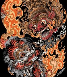 Logo Futsal, Tato Irezumi, Barong Bali, Japanese Snake Tattoo, Indian Art Gallery, Bright Art