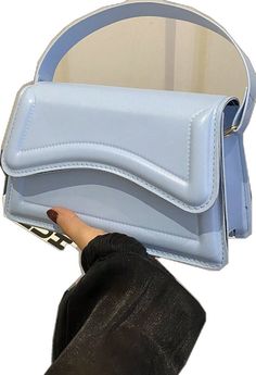 Trendy Blue Top Handle Baguette Bag, Chic Blue Satchel Evening Bag, Chic Blue Handheld Box Bag, Light Blue Rectangular Bag With Removable Pouch, Light Blue Rectangular Bag, Trendy Blue Flap Bag For Daily Use, Blue Mobile Phone Shoulder Box Bag, Chic Blue Shoulder Flap Bag, Blue Rectangular Baguette Bag With Adjustable Strap