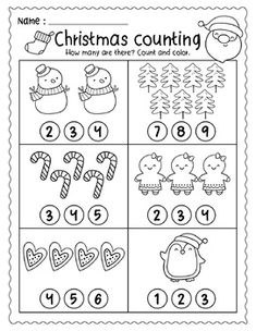 christmas counting worksheet for kids