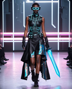 Utopia Theme Outfit, Futuristic Hero Costume, Futuristic Warrior Outfit, Sci Fi Outfit Aesthetic, Robot Inspired Fashion, Technology Inspired Fashion, Futuristic Clothing Design, Neo Futurism Fashion, Cyberpunk Fashion Aesthetic