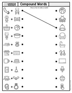 compound words worksheet with pictures to help students learn how to write and draw