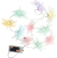 the dragon string lights are multicolored and have batteries attached to them, as well as wires