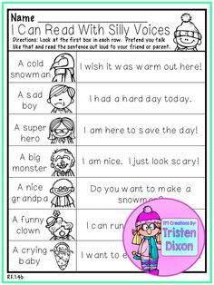 the worksheet for reading and writing with pictures of children's faces on them