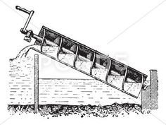 an old drawing of a water trough