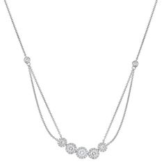 "Eye-catching yet elegant, this Charles & Colvard lab-created moissanite swag necklace complements your attire beautifully. Eye-catching yet elegant, this Charles & Colvard lab-created moissanite swag necklace complements your attire beautifully. Chain length: 18 in. + 2-in. extender Chain type: cable Metal: 14k white gold Plating: rhodium Finish: polished Packaging: boxedSTONE DETAILS Stone type: lab-created moissanite Total weight: 1 ct. Shape: round brilliant Setting: prong Diamond eq 1 Carat, Chain Lengths, Gold Plating, Round Brilliant, Chain Length, Diamond Necklace, Jewelry Necklace Pendant, Silver Necklace, Gold Plate