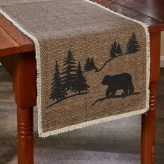 Bear County 54 Table Runner Woodsy Table Runners, Log Cottage Table Runner, Country Table Runner, Dresser Runner, Park Designs, Country Style Kitchen, Primitive Decorating Country, Cabin Style, Style Table