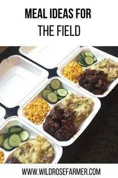 meal ideas for the field with text overlay