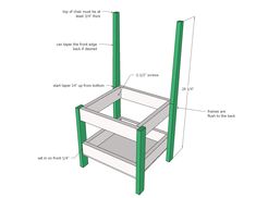 an image of a shelf with measurements for it