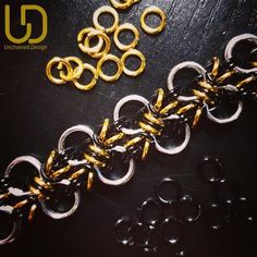 Chain Mail Patterns, Adjustable Stainless Steel Bracelet With Jump Ring, Metal Chainmail Bracelets As Gift, Metal Bracelets With Jump Ring For Jewelry Making, Adjustable Black Chainmail Jewelry, Black Stainless Steel Chainmail Jewelry, Metallic Metal Bracelet, Metallic Metal Bracelet Jewelry, Adjustable Gold Chainmail Jewelry