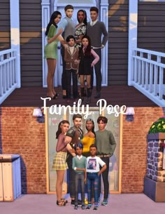 the family pose is shown in this image