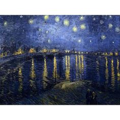 the starry night over the river is shown