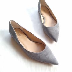 - Pointed Toe - Suede - Leather Upper/ Leather Lined - True To Size - New - No Signs Of Wear [6 ] Fall Shoes Flats, Metallic Oxfords, Leopard Loafers, Fall Flats, Striped Flats, Velvet Flats, Suede Ballet Flats, Suede Flats, Pointed Toe Flats