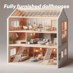 dollhouses with furniture ready to play Ikea Dollhouse, Plywood Flooring, Childhood Memories 70s, Dollhouse Kits, Let's Have Fun, Miniature Houses