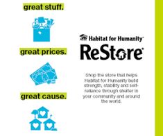 an ad for habitat for humanity restore, with the words restore and great prices