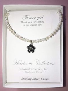 Freshwater Pearl Flower Necklace Strasburg Children Flower Girl Necklace, Christmas Gifting, Girl Necklace, Gift Flower, Flower Girl Gifts, Girl A, Pearl Collection, Matching Bracelet, Seed Pearl