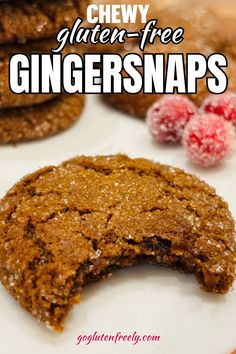 Bring the holiday spirit to your kitchen with these Gluten-Free Gingersnaps! Bursting with ginger, cinnamon, and molasses, these cookies are chewy, flavorful, and irresistibly delicious. Perfect for anyone craving a classic Christmas cookie that's gluten-free and dairy-free! Gluten Free Gingersnap Cookies, Gluten Free Gingersnaps, Gluten Free Honey Cookies, Chewy Gingersnap Cookies, Gingersnaps Recipe, Gluten Free Ginger Cookies, Gluten Free Ginger Snaps, Df Meals, Gingersnap Cookies Chewy