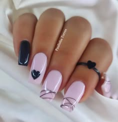 Feb Nails, Pink Black Nails, Elegant Touch Nails, Multicolored Nails, Baby Pink Nails, Pastel Nails Designs, Designs For Short Nails, Nude Nail Designs