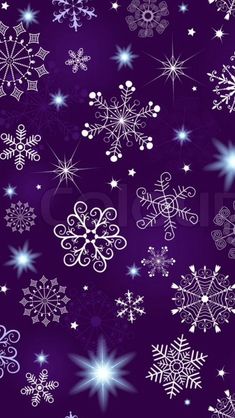 many snowflakes on a purple background