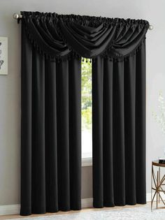 PRICES MAY VARY. Each set includes 2 crushed satin curtain panels (each 52" wide x 84" long) and 3 Beaded Trim Waterfall Valances (48" x 37") 2 Rods needed to make it look like the picture 2" opening rod pocket top, will fit up to a 1" diameter rod Machine washable Each set includes 2 crushed satin curtain panels (each 52" wide x 84" long) and 3 Beaded Trim Waterfall Valances (48" x 37") Victorian Gothic Decor, Satin Curtains, Gothic Decor Bedroom, Waterfall Valance, Gothic Bedroom, Victorian Bedroom, Goth Home Decor