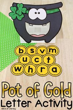 a pot of gold letter activity for st patrick's day with the words pot of gold on it