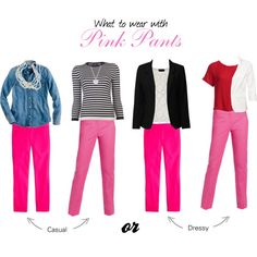 Styling Pink Pants Work Outfits, Hot Pink Trousers Outfit Work Attire, Pink Chino Pants Women Outfit, Fuschia Pants Outfit Work, What To Wear With Pink Pants, Pink Pants Outfit Summer, Fuschia Pants Outfit, Bright Pink Pants Outfit, Pink Pants Outfit Winter