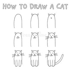 how to draw a cat step by step drawing for kids and adults with easy instructions