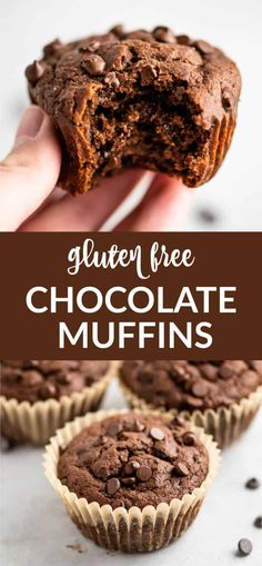 gluten free chocolate muffins with text overlay