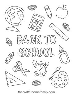 back to school coloring page with the words back to school