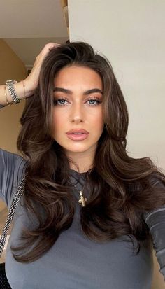 Espresso Hair Color, Trendy Fall Hair Color, Rich Brown Hair, Mekap Mata, Dark Brunette Hair, Hair Color Chocolate, Brown Hair Looks