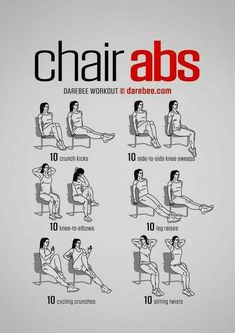 a poster showing how to do chair abss