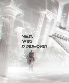 a man walking down a street next to tall buildings with the words wait, who is demonond?