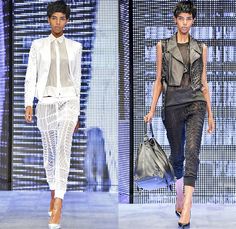 Philipp Plein 2014 Spring Summer Womens Runway Collection - Milan Fashion Week - Cropped Leather Sweatpants Lace Sheer Crochet Jeans Metalli... 2014 Runway, Machine Knit, Knitwear Trends