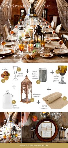 an image of a table setting with place settings and other items for the dinner party