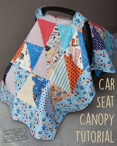 the car seat canopy is made out of fabric