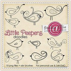 the little peepers doodles are designed to look like birds