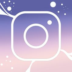 an instagram icon with bubbles and stars in the background, as seen from above