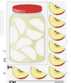 an image of apples in a jar cut out from the inside and labeled with numbers