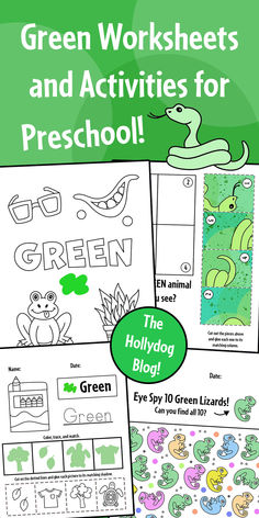 green worksheets and activities for preschool