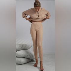 Won't Get You Hot And Bothered (Unless You're Into That) Machine-Washable Throw It In The Machine And Forget It No-Twist Waistband No Bunching While You Sleep Shape Retention Maintains Fit All Night. No Blanket, No Problem. Our Full-Length Cozy Cotton Silk Ribbed Leggings Feel Like A Warm Hug. They’re Designed With A Uni... 57% Organic Cotton, 33% Nylon, 8% Silk, 2% Elastane Machine Wash Cold With Like Colors, Lay Flat To Dry, Warm Iron If Needed (Or Dry Clean If Preferred). The Walnut Colorway Affordable Trendy Activewear For Loungewear, Luxury Lounging Pants For Women, Cheap Comfortable Activewear For Loungewear, Cheap Moisture-wicking Leisure Activewear, Comfy Maternity Leggings, Cheap Fall Loungewear Sweats, Luxury Women's Loungewear Bottoms, Luxury Women's Loungewear Pants, Luxury Loungewear Pants For Women